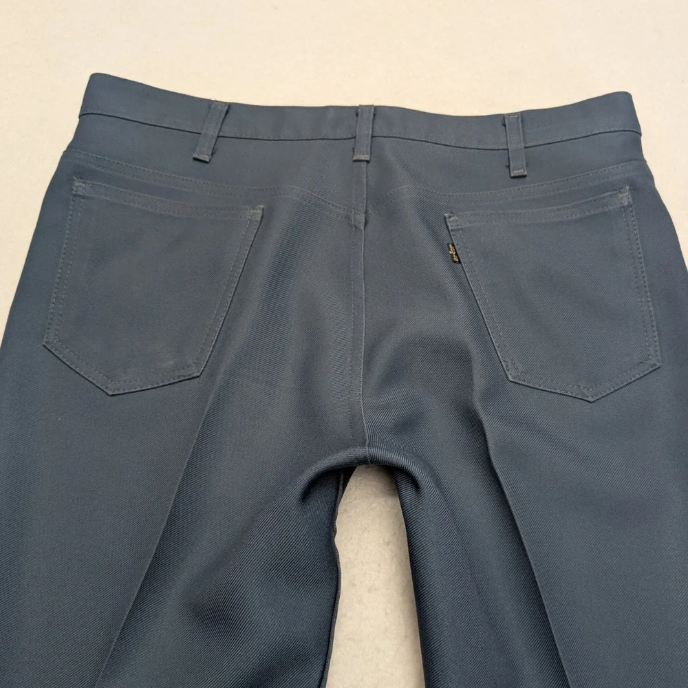 Vintage Levis Sta-Prest Action Slacks Mens 37x33 Slate Blue Straight Leg Pants